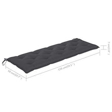 vidaXL Panca da Giardino con Cuscino Antracite 150 cm Legno di Teak