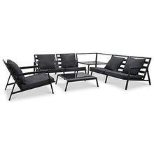 vidaXL Set Divani da Giardino 5 pz con Cuscini Alluminio Grigio Scuro