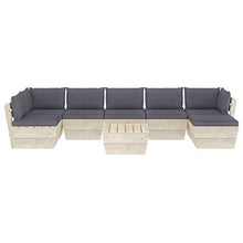 SKM Set Divani da Giardino su Pallet 8 pz con Cuscini Legno Abete (148.6kg) Antracite
