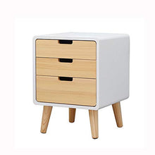 H-CAR Comodino dal Design Semplice e Moderno a Tre cassetti, Mini armadietto da Camera da Letto in Legno massello da Comodino