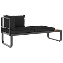 Tidyard Set Divano da Giardino 4 pz ad Angolo, Set di Mobili da Giardino, Set Divano Esterno Cuscini in Alluminio WPC