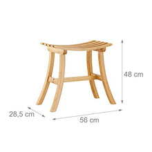 Relaxdays 10022339 Sgabello in Bambù, Design Curvo, Elegante, per Guardaroba, HxLxP: 48 x 56 x 28,5 cm