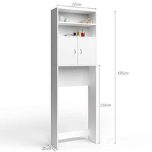 Casaria Mobile per Lavatrice Mobiletto da Bagno Armadio 3 Mensole 2 Ante 195x63x20cm Corridoio
