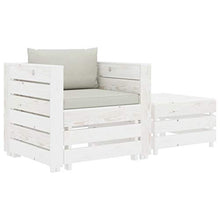 FAMIROSA Set Divani da Giardino 2 pz con Cuscino Beige in Legno