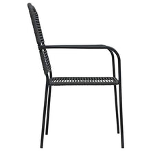 SKM Set da Pranzo da Esterni 9 pz in Corda di Cotone e Acciaio Nero-8280