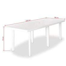 SKM Tavolo da Giardino Bianco 210x96x72 cm in Plastica