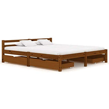 SKM Giroletto con 4 Cassetti Marrone Miele Legno di Pino 180x200 cm (43.28kg)