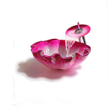 Jgophu - Vaschetta per lavabo in vetro rosa a forma di fiore