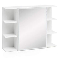 KADIMA DESIGN legno armadio Pensile moderna 80x64,5x20cm armadietto a specchio bianco