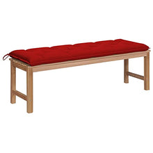 vidaXL Panca da Giardino con Cuscino Rosso 150 cm Legno di Teak