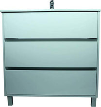 Mobile Bagno con Lavabo in Porcellana - con 3 Cassetti - Il Mobile è MONTATO - Modello Alcoa (80 cms, Bianco)