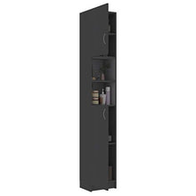 Colonna bagno – Moderno mobile bagno – Include 4 ripiani e 2 ripiani aperti, 32 x 25,5 x 190 cm, colore: grigio
