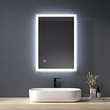 Specchio da bagno a LED con illuminazione, luce bianca fredda, specchio da parete, 50x70 cm, con toccare interruttore