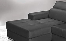 Dafne Italian Design Divano Letto angolare 3 posti con penisola a Sinistra. Similpelle Grey (cm. 259 x 178 x 94h)