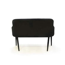 Tuoni New Plana Plus Divano, 2 Posti in Velluto, Salotto/Sala d'Attesa, Nero, 120x60x90 cm