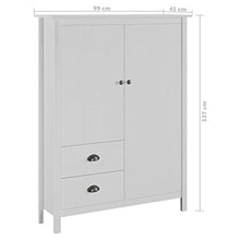 Ausla - Armadietto portaoggetti con 2 cassetti e 3 ripiani, per camera da letto, 99 x 45 x 137 cm, colore: Bianco