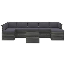 vidaXL Set Divani da Giardino su Pallet 8 pz con Cuscini Massello Pino