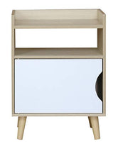 Nightstand May, 40 x 30 x 55 cm, con porta e linguetta aperta (Oak)