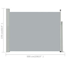 E E-NICES Tenda Laterale Retrattile per Patio 170x500 cm Grigio