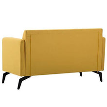 SKM Divano a 2 Posti Rivestito in Stoffa 115x60x67 Giallo - Arredi Casa