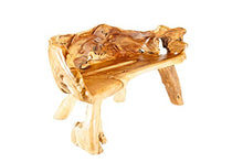 Windalf - Panca da salotto con delfini, 157 cm, in legno di radice