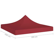 vidaXL Tetto per Tendone per Feste 3x3 m Rosso Borgogna 270 g/m²