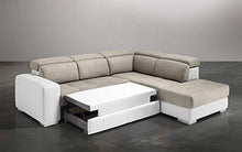 Dafnedesign.Com - Divano angolare 3 posti con penisola e Contenitore - Similpelle Bianca - Dimensioni: cm. 266 x 230 x 94h (Std) - Arredi Casa