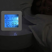 Sveglia digitale da comodino con display di temperatura e umidità, grande display digitale, per camera da letto, comodino bianco