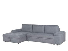 Beliani Divano Letto Angolare Destro con Contenitore in Tessuto Grigio Scuro Kiruna