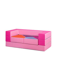 millybo Divano da gioco 4 in 1, divano per bambini, puzzle per la cameretta dei bambini, materasso da gioco per la cameretta dei bambini, cuscino imbottito (rosa/rosa)