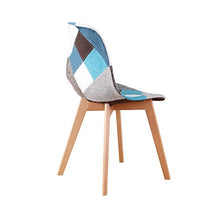 Sedie da pranzo moderne patchwork con gambe in legno scandinave, sedie per studio per soggiorno, sala da pranzo, camera da letto, ufficio, bar, ecc, set di 4 pezzi (blu)