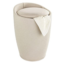 WENKO Sgabello portabiancheria Candy beige effetto lino, ABS, 36 x 50.5 x 36 cm