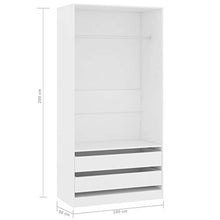 Festnight Armadio Bianco, Guardaroba Compatto in Truciolato 100x50x200 cm
