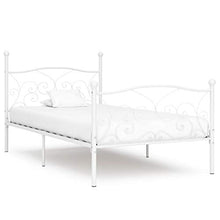 BIGTO - Struttura letto in metallo, per camera da letto, stile bianco, 90 x 200 cm