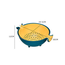 BANGSUN - Lavabo girevole a doppio scarico, rotondo, 2 pezzi, colore: Giallo
