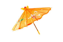 Ombrello piccolo geisha floreale cinese e giapponese, diametro 58 cm Arancione 7 1/8