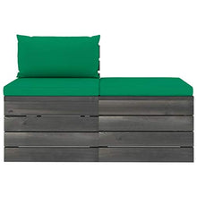 FAMIROSA Set Divani da Giardino su Pallet 2 pz con Cuscini Massello Pino-1676