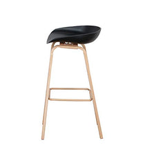 Set di 2 sgabelli da bar, piedi in metallo, per sala da pranzo, bistrot, bar, 82 cm, colore: nero