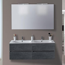 mazzoni Mobile da Bagno Sospeso 120cm Maiorca Light Doppia Vasca Antracite