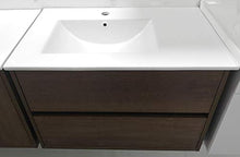 GT-LUX Mobile Bagno SOSPESO 75 CM BB750T Legno Noce Scuro Rubinetto LAVABO 2 CASSETTI