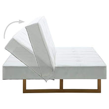 Tidyard Divano Letto Similpelle e Telaio in Legno 157 x 81 x 74,5 cm Bianco