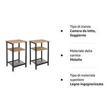Vasagle Set di 2 Tavolino da Salotto, 29D x 34W x 58H cm