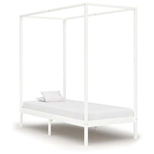 SKM Giroletto con Baldacchino 2 Cassetti Bianco in Pino 90x200 cm