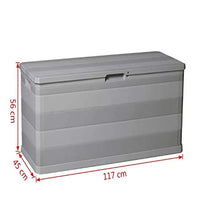 Zerone - Scatola portaoggetti da giardino, grande capacità, impermeabile, resistente alle intemperie, con serratura per esterni, 280 l, colore: grigio