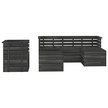 vidaXL Set Divani da Giardino su Pallet 6 pz Legno Pino Grigio Scuro