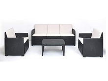 Dmora Salottino con 2 poltrone 1 Divano ed 1 tavolino, con Cuscini, Made in Italy, Color Antracite