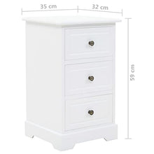 vidaXL Comodino in MDF Elegante 3 Cassetti Tavolino da Notte Comò Arredo Cassettiera Mobiletto per Camera da Letto Arredamento Interni Legno di Pino