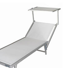 WEBMARKETPOINT Lettino da Spiaggia Regolabile Sdraio Prendisole in Alluminio Bianco