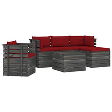 FAMIROSA Set Divani da Giardino su Pallet 6 pz con Cuscini Massello Pino-1860
