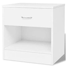 Comodini da notte con cassetto, per camera da letto, soggiorno, bianco, 36,5 x 30,5 x 38 cm